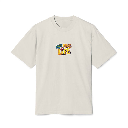 Real Life Unisex Heavy Faded Tee - Casual Vintage Top, Cool Graphic T-Shirt, Gift for Friends, Everyday Wear, Summer Style