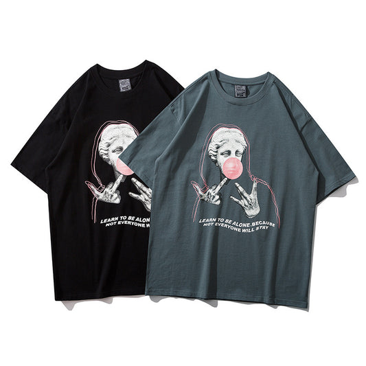 Original Hip-hop Loose Oversize Printing Couple T-shirt
