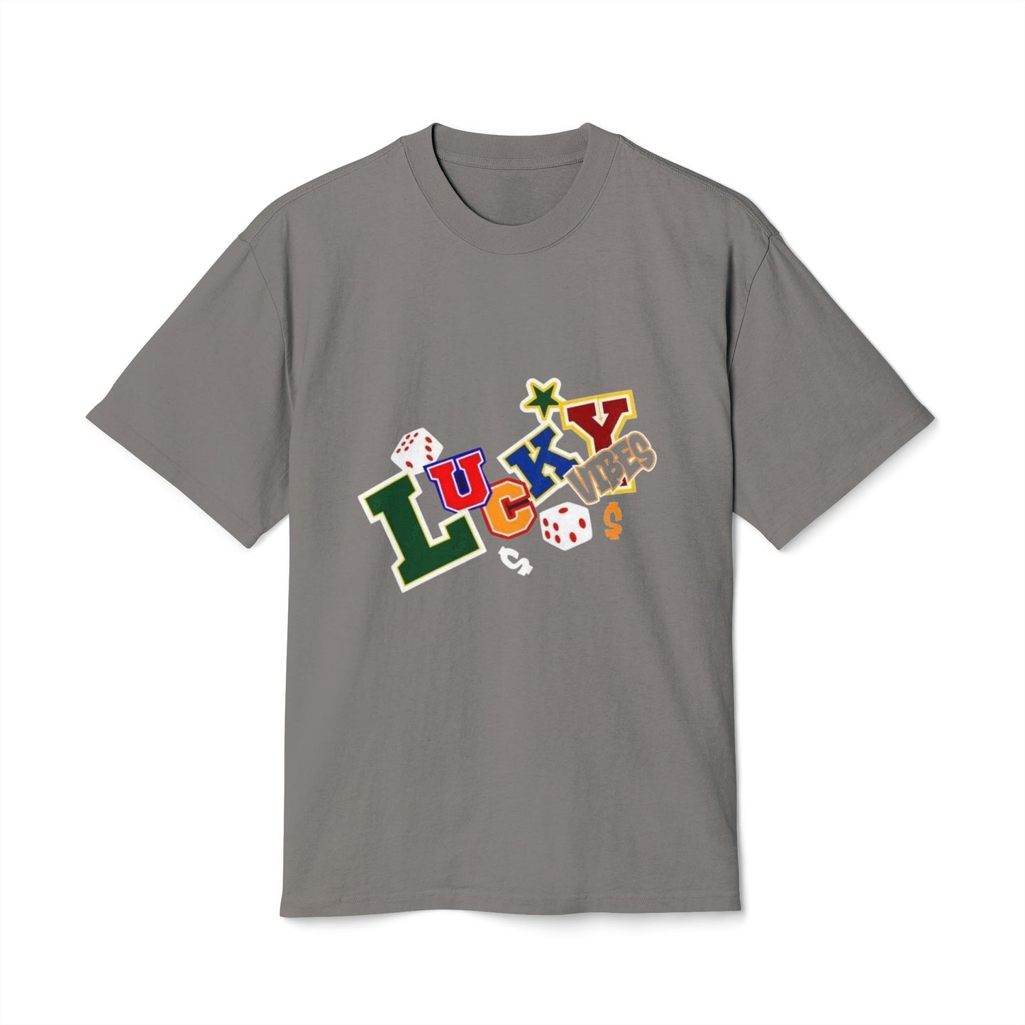 Lucky Vibes Unisex Heavy Faded Tee - Retro Style Shirt for Gamers, Good Luck Gift, Casual Wear, Party Tee, Graphic Tee